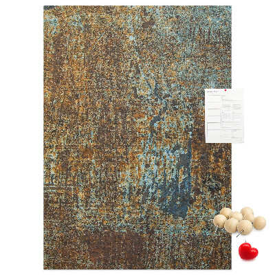 Cork notice board Rustic texture with blue accents