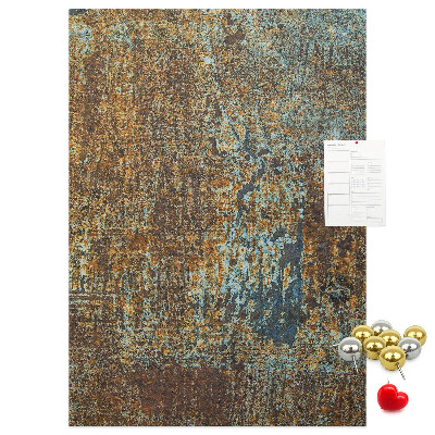 Cork notice board Rustic texture with blue accents
