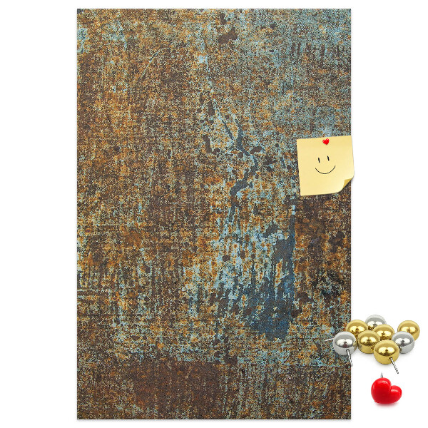 Cork notice board Rustic texture with blue accents
