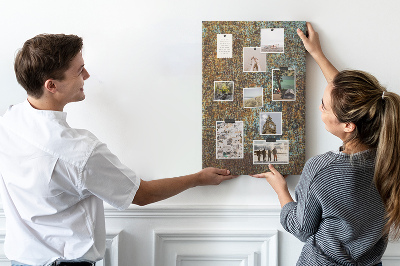 Cork notice board Rustic texture with blue accents