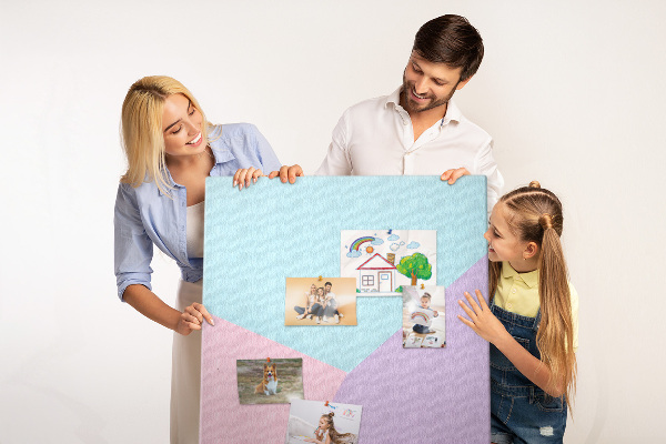 Pin board Geometric shapes in pastel shades