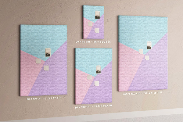 Pin board Geometric shapes in pastel shades