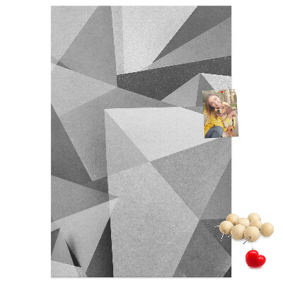 Wall cork memo board Abstract grayscale pattern with triangles