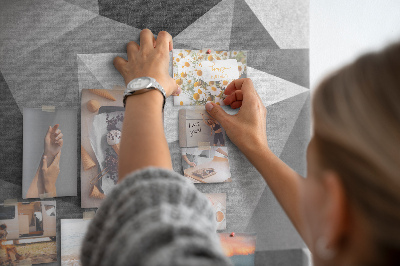 Wall cork memo board Abstract grayscale pattern with triangles