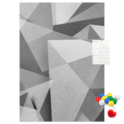 Wall cork memo board Abstract grayscale pattern with triangles