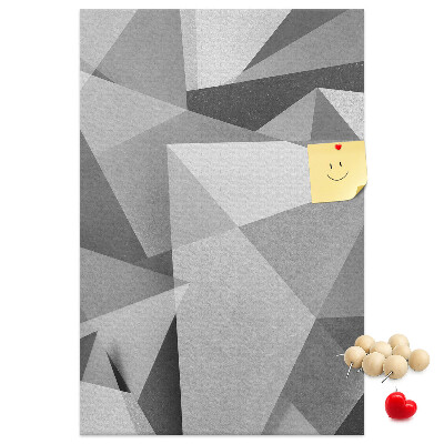 Wall cork memo board Abstract grayscale pattern with triangles