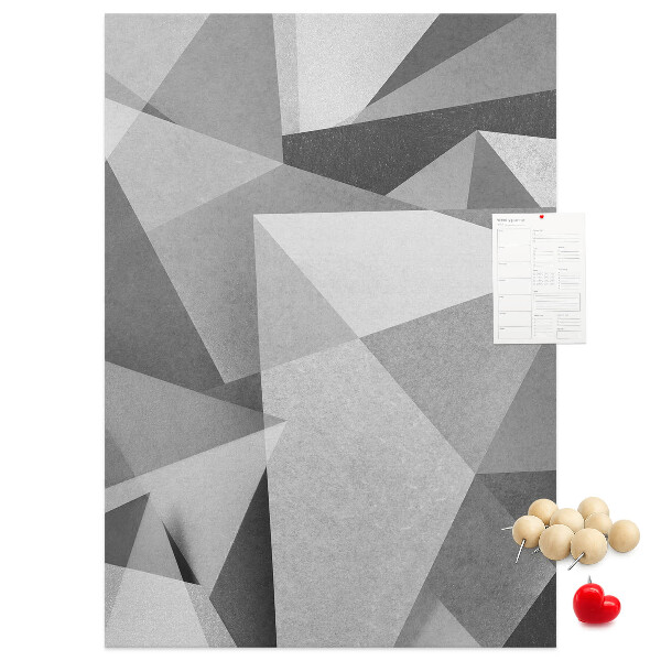 Wall cork memo board Abstract grayscale pattern with triangles