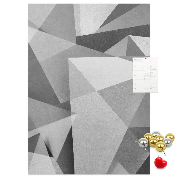 Wall cork memo board Abstract grayscale pattern with triangles
