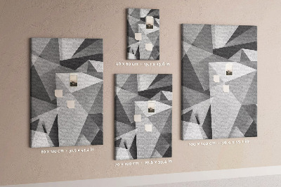 Wall cork memo board Abstract grayscale pattern with triangles