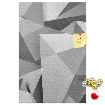 Wall cork memo board Abstract grayscale pattern with triangles