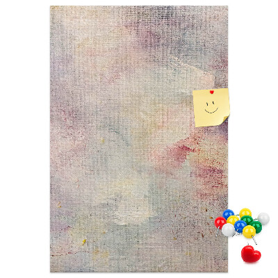 Memo cork board Delicate pastel spots on the background