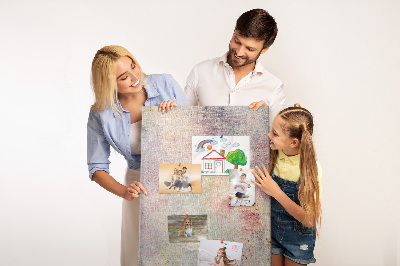 Memo cork board Delicate pastel spots on the background