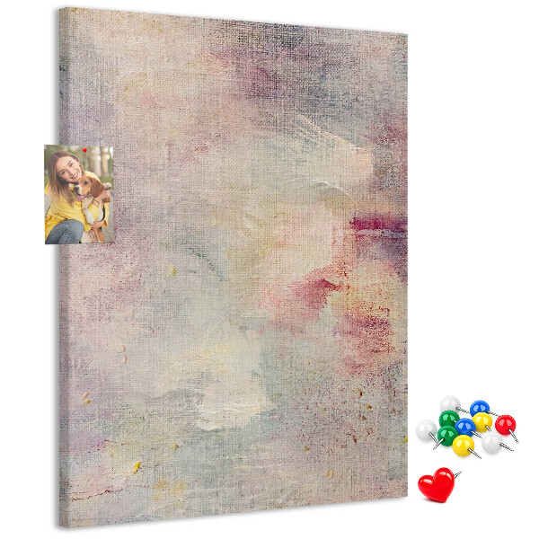 Memo cork board Delicate pastel spots on the background