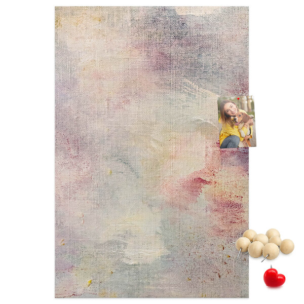 Memo cork board Delicate pastel spots on the background