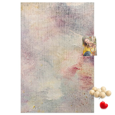 Memo cork board Delicate pastel spots on the background