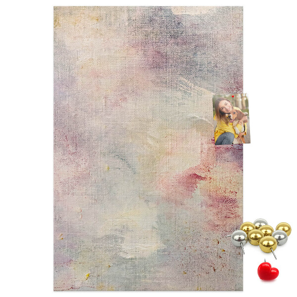Memo cork board Delicate pastel spots on the background