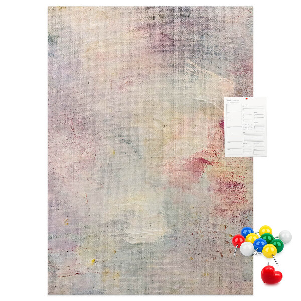 Memo cork board Delicate pastel spots on the background