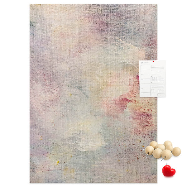 Memo cork board Delicate pastel spots on the background