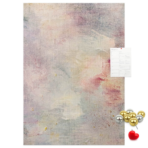 Memo cork board Delicate pastel spots on the background