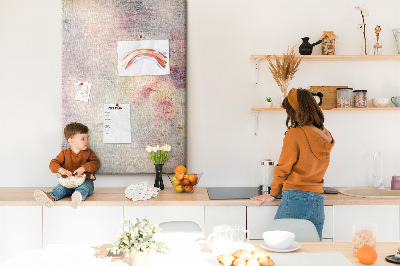 Memo cork board Delicate pastel spots on the background