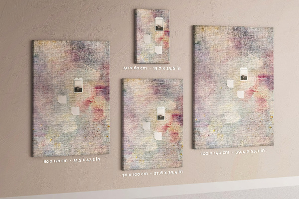 Memo cork board Delicate pastel spots on the background