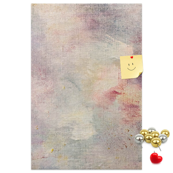 Memo cork board Delicate pastel spots on the background