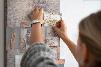 Memo cork board Delicate pastel spots on the background