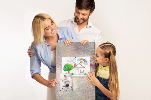 Memo cork board Delicate pastel spots on the background