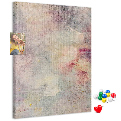 Memo cork board Delicate pastel spots on the background