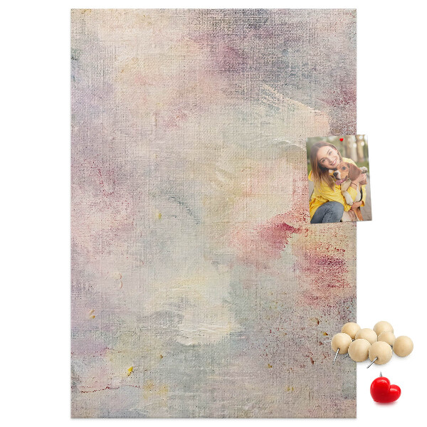 Memo cork board Delicate pastel spots on the background