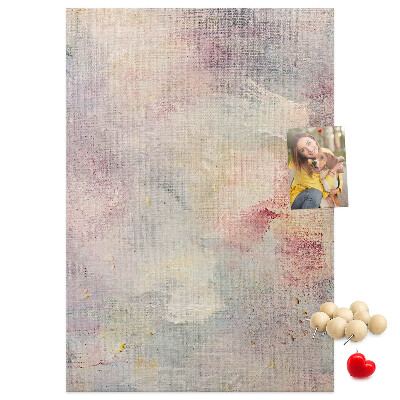 Memo cork board Delicate pastel spots on the background