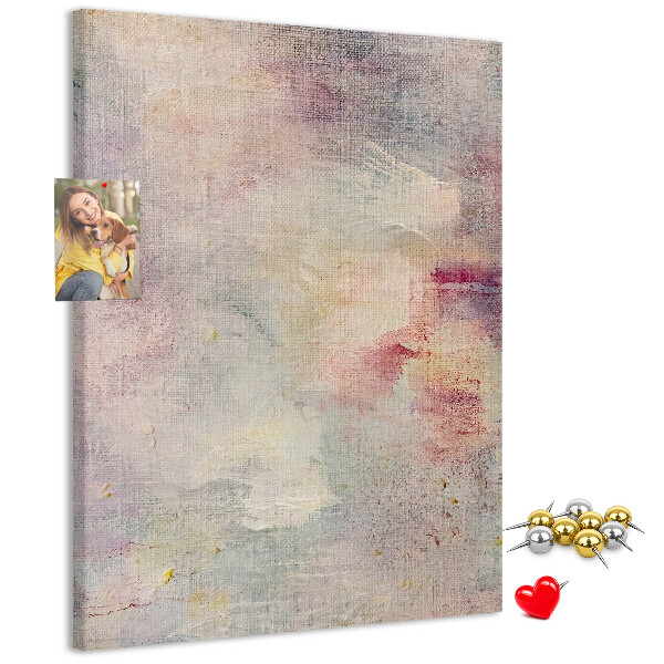 Memo cork board Delicate pastel spots on the background