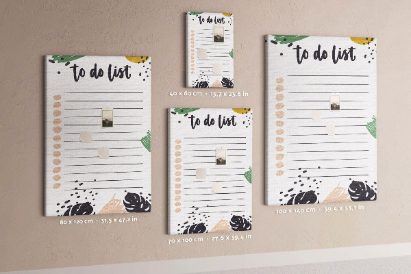 Pin board Colorful leaves on a to-do list background