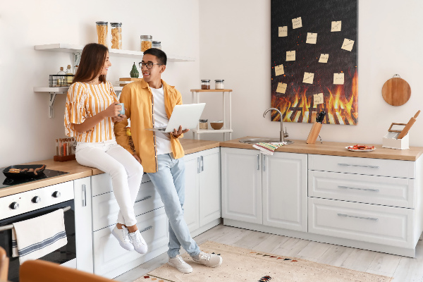 Wall cork memo board A blazing fire with smoke rising