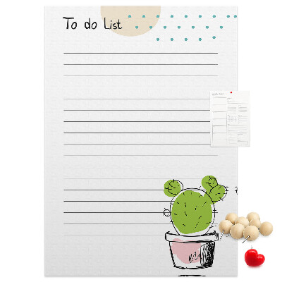 Memo cork board Potted cactus on the to-do list