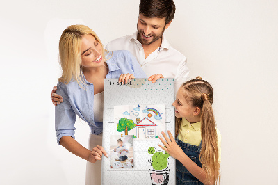 Memo cork board Potted cactus on the to-do list