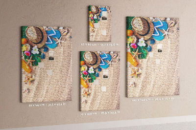 Memo cork board Summer Memories on the Beach with Shells