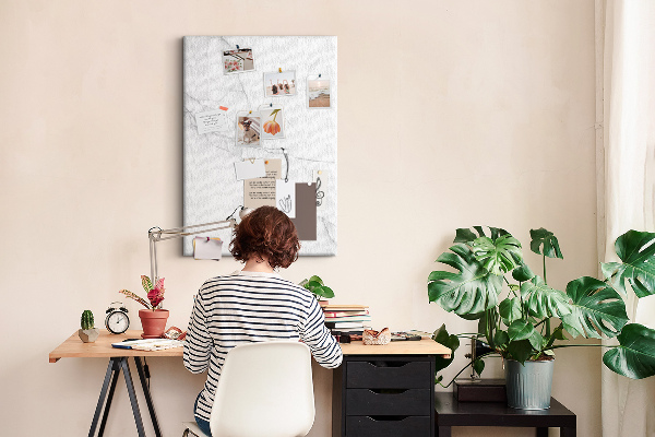 Cork notice board Marble pattern in delicate shades