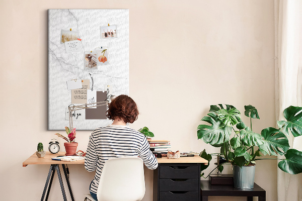 Cork notice board Marble pattern in delicate shades