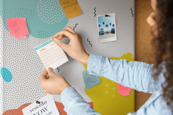 Pin board Colorful abstract shapes and patterns