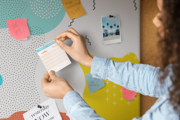 Pin board Colorful abstract shapes and patterns