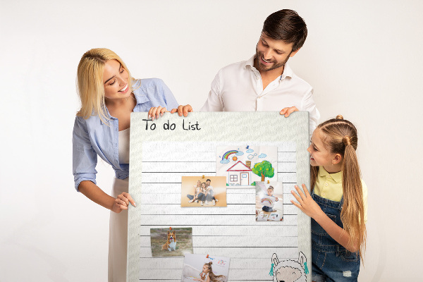 Memo cork board Colorful notebook with llama and patterns