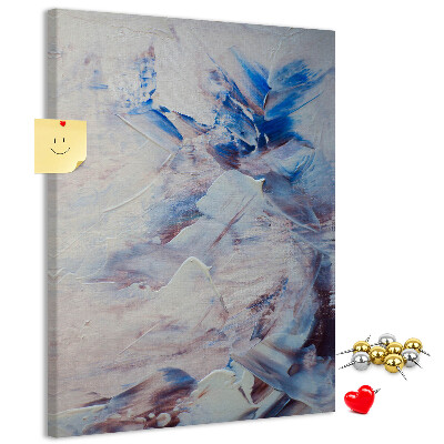 Cork notice board Abstract blue and white paint splatters