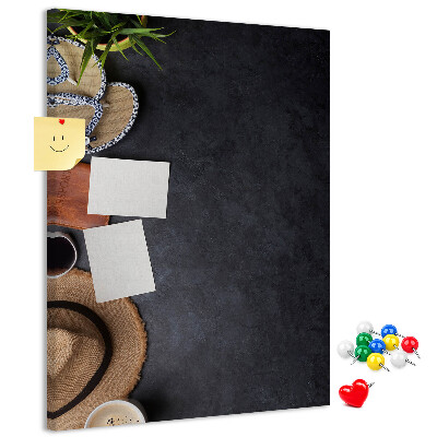 Memo cork board Stylish layout with natural accents