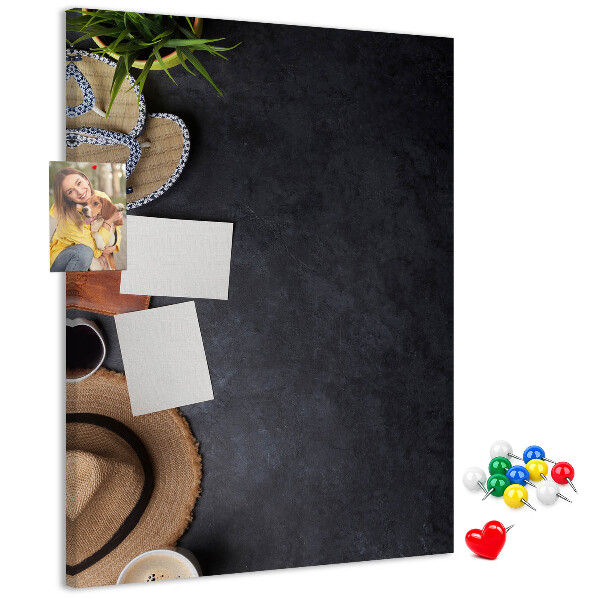 Memo cork board Stylish layout with natural accents