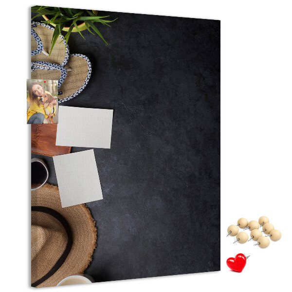 Memo cork board Stylish layout with natural accents