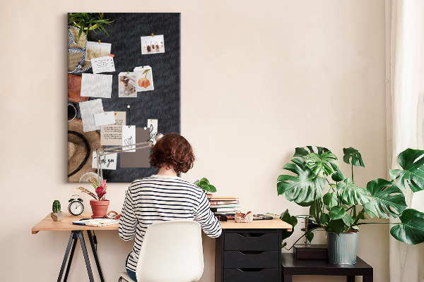 Memo cork board Stylish layout with natural accents