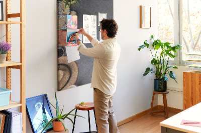 Memo cork board Stylish layout with natural accents