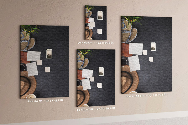 Memo cork board Stylish layout with natural accents