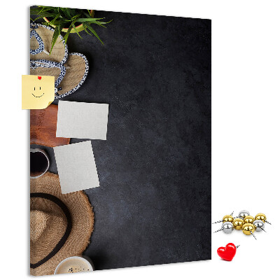 Memo cork board Stylish layout with natural accents